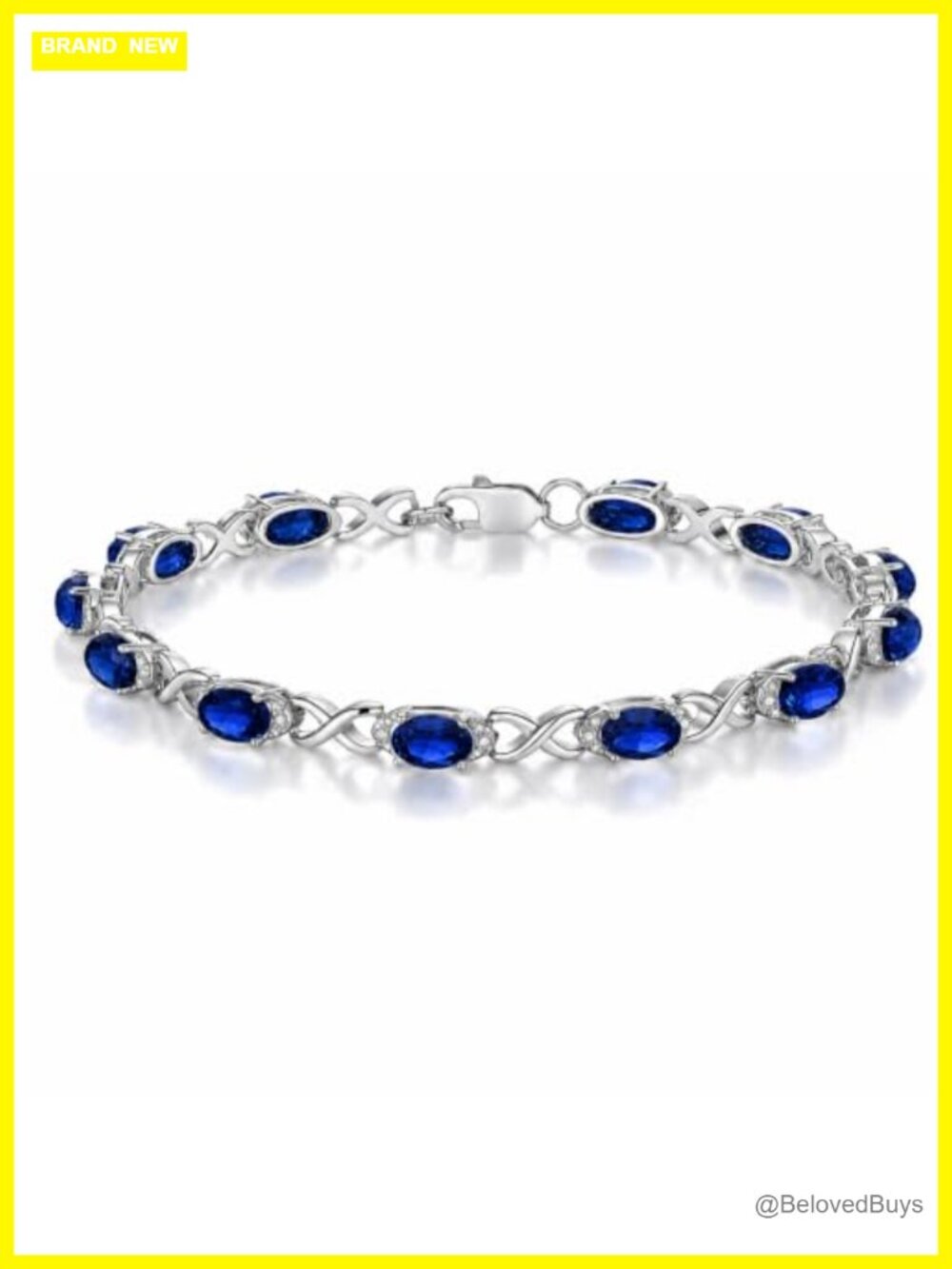 Sterling Silver Birthstone Tennis Bracelet for Women 7 Inch Oval Gemstone
